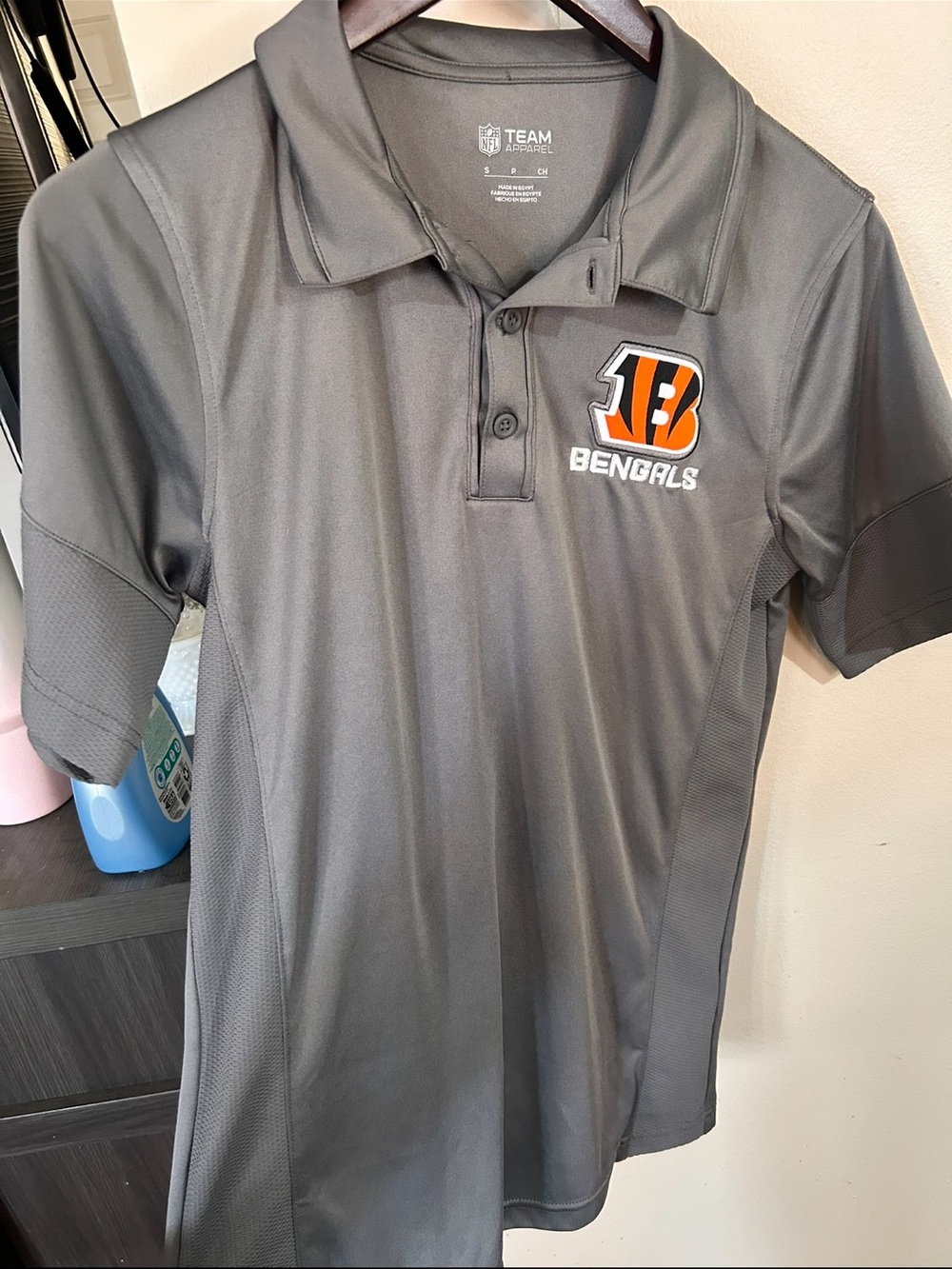 NFL Gray Cincinnati Bengals Polo with Orange & Black Logo